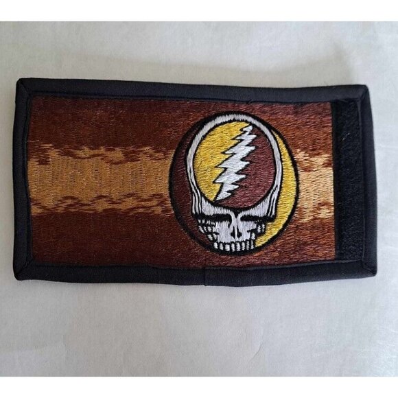 New Grateful Dead Skull Wallet Trifold Brown & Yellow Steal Your Face Licensed - Picture 1 of 5